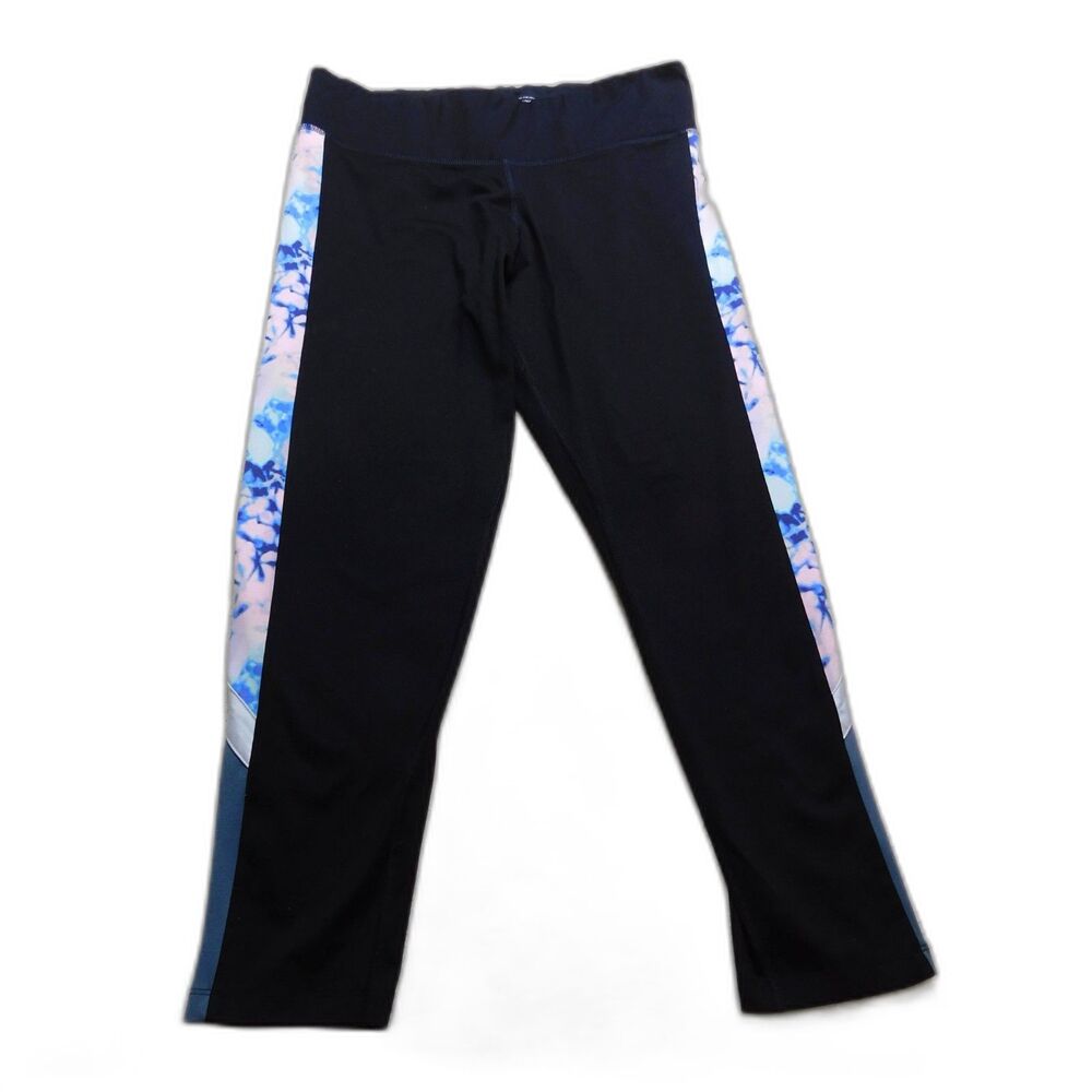 Victoria's Secret Leggings Sz. L Pink Ultimate Black Tie Dye Sides Y2K